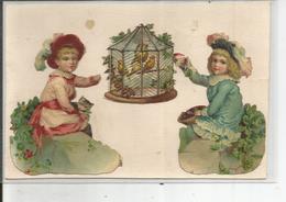 DECOUPI   ENFANTS EN HABIT D EPOQUE CAGE A OISEAUX - Enfants