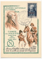 TUNISIE - Carte Fédérale - Journée Du Timbre 1954 TUNIS (Comte De La Valette) - Briefe U. Dokumente