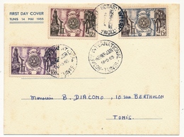 TUNISIE - Carte Premier Jour - ROTARY INTERNATIONAL - TUNIS 1955 - Covers & Documents