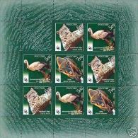 Russia 2007 Fauna Endangered Animals Stork Birds Mammals Leopard WWF W.W.F Sheetlet Stamps MNH Michel 1434-1436 - Colecciones & Series