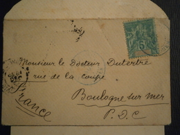 NOUVELLE CALEDONIE CALEDONIA ENVELOPPE LETTRE LETTER COVER ENV PLI GOMEN TELEGRAPHE SOUS MARIN BOULOGNE PAS CALAIS - Storia Postale