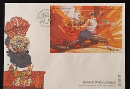 MAC1333-Macau FDCB With Block Of 1 Stamp - Drunken Dragon Festival - Macau - 1997 - FDC