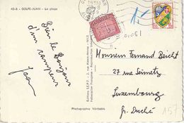 LUXEMBURG TAXE / PORTO ZK PZ (Fr)  "GOLFE - JUAN 28.8.1959"  Naar LUXEMBOURG MET "0,061" En TAXE ZEGEL "1.-" - Segnatasse