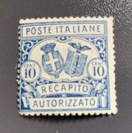 1928  ITALIA - RECAPITO AUTORIZZATO Cent. 10 NUOVO - Altri & Non Classificati