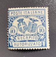 1928  ITALIA - RECAPITO AUTORIZZATO Cent. 10 NUOVO - Autres & Non Classés