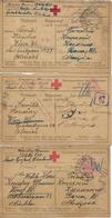 1917 - JEPIFAN  TULA ,ROTES KREUZ,  Kriegsgefangene Post, 3 Stk. - Lettres & Documents