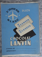 Ancien Protège Cahier CHOCOLAT LANVIN L'OISEAU BLANC - Alimentare