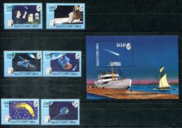 GAMBIA 610 - 615, Block 21 Mnh Schiff Halley Komet Ship Weltraum Space - Gambie (1965-...)