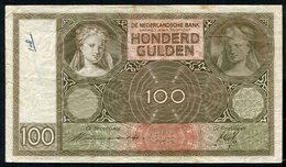 Netherlands  - 100 Gulden 1930 I 'Luitspelende Vrouw' / DD - See The 2 Scans For Condition.(Originalscan ) - [1] …-1815 : Pre-Koninkrijk