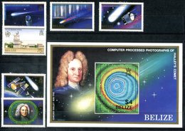5834 - BELIZE - Mi. 873-878 + Block 79 **  (Halleysher Komet / Comet Halley / Giotto) - Amérique Du Nord