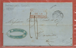 LEVANT LETTRE DE 1855 DE CONSTANTINOPLE POUR MARSEILLE - Cartas & Documentos