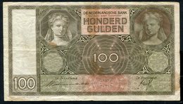 Netherlands  - 100 Gulden 1930 I 'Luitspelende Vrouw' / BR / 1938 - See The 2 Scans For Condition.(Originalscan ) - [1] …-1815 : Avant Royaume