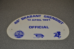 Rally Plaat-rallye Plaque Plastic: 48e Brabant-grensrit OFFICIAL 1991 RAC-zuid Nissan Garage Denissen Bv Tilburg - Rallyeschilder