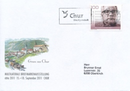 1404 Auf Illustriertem Brief Mit Flaggen Stempel Chur - Storia Postale