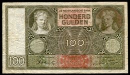 Netherlands  - 100 Gulden 1930 I 'Luitspelende Vrouw' / ED 1941  - See The 2 Scans For Condition.(Originalscan ) - [1] …-1815 : Before Kingdom