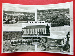 Aue - Wappen - Brücke Mulde - Kurhaus Ernst Thälmann - Sachsen - DDR 1964 - Echtfoto - Aue