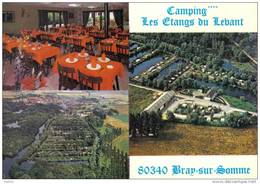 Carte Postale 80. Bray-sur-Somme  Camping Du Levant Mr. Roland Douchet Prop. Et Les étangs De Pêche à Trés Beau Plan - Bray Sur Somme