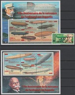 Guinée Guinea 2008 Mi. 6311 6313-24 Surchargé Overprint Ferdinand Von Zeppelin 170è Anniversaire 170th Anniversary - Zeppelins