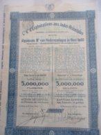 Compagnie Générale D'Exploitations Aux Indes Orientales - Capital 5 000 000 - émis En 1924 - Asien