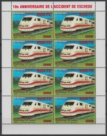 Guinée Guinea 2008 Mi. 6325 Kleinbogen Surchargé Overprint Train Eisenbahn Railways ICE InterCity Expres Zug Eschede - Trains