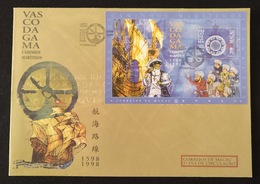 MAC1340-Macau FDCB With Block Of 1 Stamp - Vasco Da Gama - Maritime Routes - Macau - 1998 - FDC