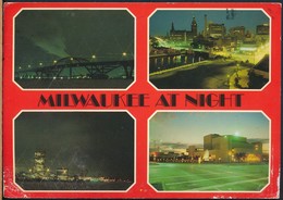 °°° 19689 - USA - WI - MILWAUKEE AT NIGHT - 1989 With Stamps °°° - Milwaukee
