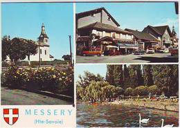 74. MESSERY . MULTI-VUES . EGLISE . RUE PRINCIPALE . LA PLAGE . Editeur JANSOL - Messery