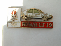 Delcampe - Pin's RENAULT 19 - J.O ALBERTVILLE 92  - EMAIL - Renault