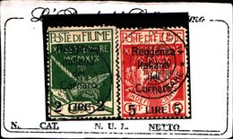 93730) ITALIA -Soprastampati - Reggenza Italiana Nel Carnaro - 20 Novembre 1920-USATO- - Fiume