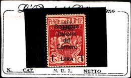 93731) ITALIA-1 L. Su 10 C.Soprastampati - Reggenza Italiana Nel Carnaro - 20 Novembre 1920-MLH* - Fiume