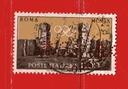 Repubblica. °- 1959 - DECENNALE Della NATO - Unif 865 Lire 35, PERFIN. - 1946-60: Afgestempeld