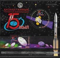KAZAKHSTAN, 2019, MNH,SPACE, SATELLITES, SHEETLET - Asie