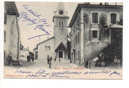 BIERE Eglise Poste Et Telegraphe Animee Gel. 1905 N. Valence - Bière