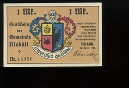 Notgeld.   Stadt Niebüll 1 Mark Mai 1922. Femme Au Rouet.  Laine. Woll.  SUPERBE Aucun Pli  TEXTILE  HERALDIQUE - Non Classificati