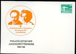 DDR PP18 C1/010 Privat-Postkarte LIEBKNECHT LUXEMBURG Jena 1988  NGK 3,00 € - Cartes Postales Privées - Neuves