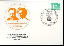 DDR PP18 C1/010 Privat-Postkarte LIEBKNECHT LUXEMBURG Jena Sost.1988  NGK 4,00 € - Private Postcards - Used