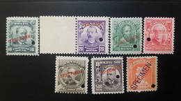 O) 1906 BRAZIL, PROOF - SPECIMEN PUNCH, ARISTIDES LOBO SC 174, BENJAMIN CONSTANT SC 175, PEDR ALVARES CABRAL SC 176, EDU - Unused Stamps