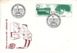 Luxembourg - Lettre De 1998 - Oblit Luxembourg - Avec Vignette D'affranchissement - Expo Juvalux 98 - Viñetas De Franqueo