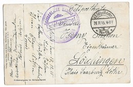 Belgique OSTENDE Guerre 14 18 CAD 1915 + Cachet Violet KAISERLICHE MARINE ....G - Marcas De La Armada