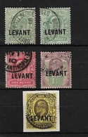 BRITISH LEVANT 1905 - 1912 VALUES TO 3d SG L1, L1a, L2, L3, L6 FINE USED Cat £14.95 - British Levant
