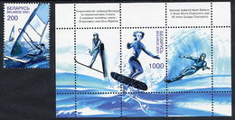 BELARUS 2001 Water Sports Stamp And Block MNH / **.  Michel 428, Block 25 - Belarus