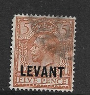 BRITISH LEVANT 1921 5d SG L21 FINE USED Cat £28 - Britisch-Levant