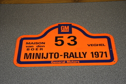 Rally Plaat-rallye Plaque Plastic: Minijto-rally Maison Van Den Boer Veghel GM General Motors - Placas De Rally