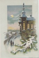 Commerce - Magasins - Chromo Chocolat Besnier - De Peretti 72 Le Mans - Paysage Eglise Neige - Tiendas