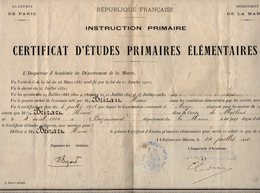 VP17.001 - CHALONS SUR MARNE 1916 - Certificat D'Etudes Primaires Elémentaires Mr Henri BRIZARD Né à BAZANCOURT - Diplomas Y Calificaciones Escolares