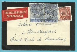 762+765 Rouwbriefje Per EXPRES Met Stempel ST-JOSSE Naar WEISWAMPACH Luxembourg, (voorkeurtarief / TARIF PREFERENTIEL) - 1948 Exportación