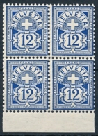 Zumstein / Michel  84/87 Postfrischer/** MNH Viererblock Mit Originalgummi Und Bogenrand - Unused Stamps