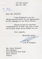 17.018 - 1966 - Lettre Signée De Mr C.R.P. RODGERS The First National City Bank Of NEW YORK Pour Mr H .BRIZARD à PARIS - Andere & Zonder Classificatie