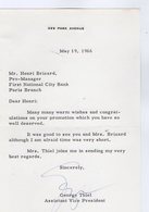 17.019 - 1966 - Lettre Signée De Mr George THIEL The First National City Bank Of NEW YORK Pour Mr H .BRIZARD à PARIS - Otros & Sin Clasificación