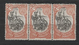 Côte Française Des Somalis _ 3 Timbres 2f Orange/noir  ( 1903) N°65 B (neufs ) - Nuovi